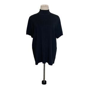 JM Collection black high neck short sleeves sweater size 1X